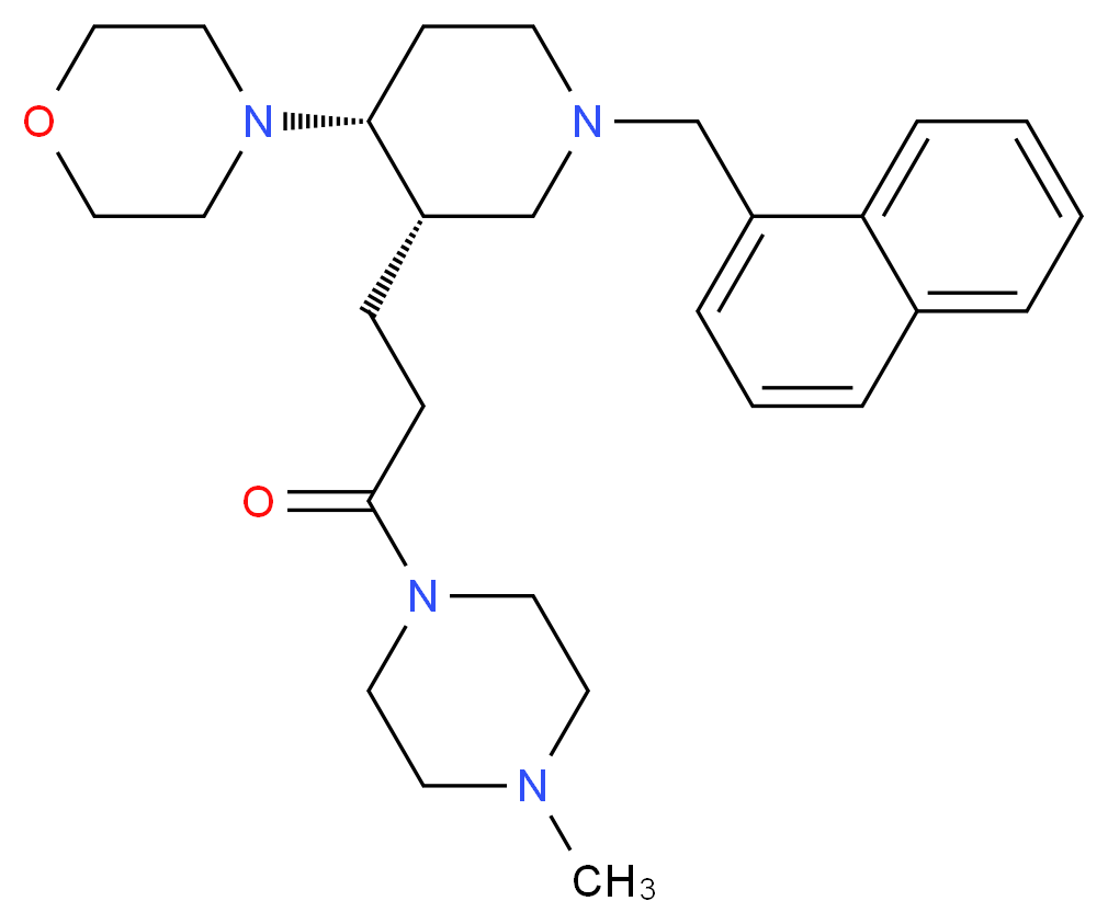 4-[(3S*,4R*)-3-[3-(4-methyl-1-piperazinyl)-3-oxopropyl]-1-(1-naphthylmethyl)-4-piperidinyl]morpholine_Molecular_structure_CAS_)