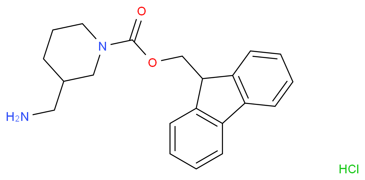 9H-Fluoren-9-ylmethyl 3-(aminomethyl)piperidine-1-carboxylate hydrochloride_Molecular_structure_CAS_669713-56-8)