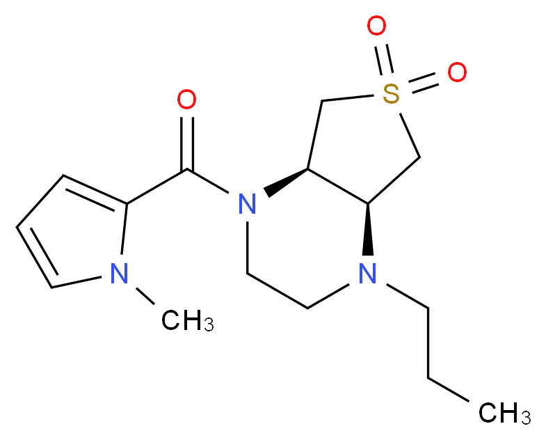 (4aS*,7aR*)-1-[(1-methyl-1H-pyrrol-2-yl)carbonyl]-4-propyloctahydrothieno[3,4-b]pyrazine 6,6-dioxide_Molecular_structure_CAS_)