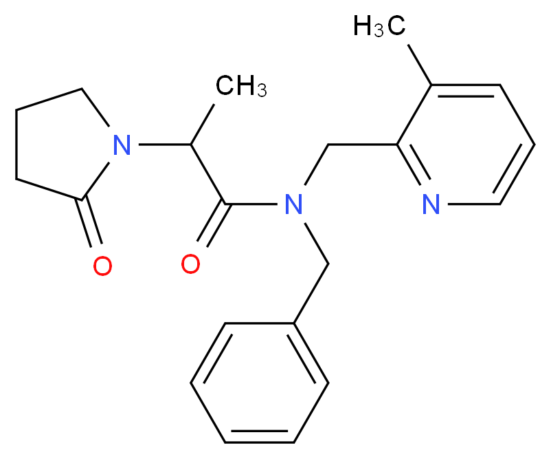 N-benzyl-N-[(3-methylpyridin-2-yl)methyl]-2-(2-oxopyrrolidin-1-yl)propanamide_Molecular_structure_CAS_)
