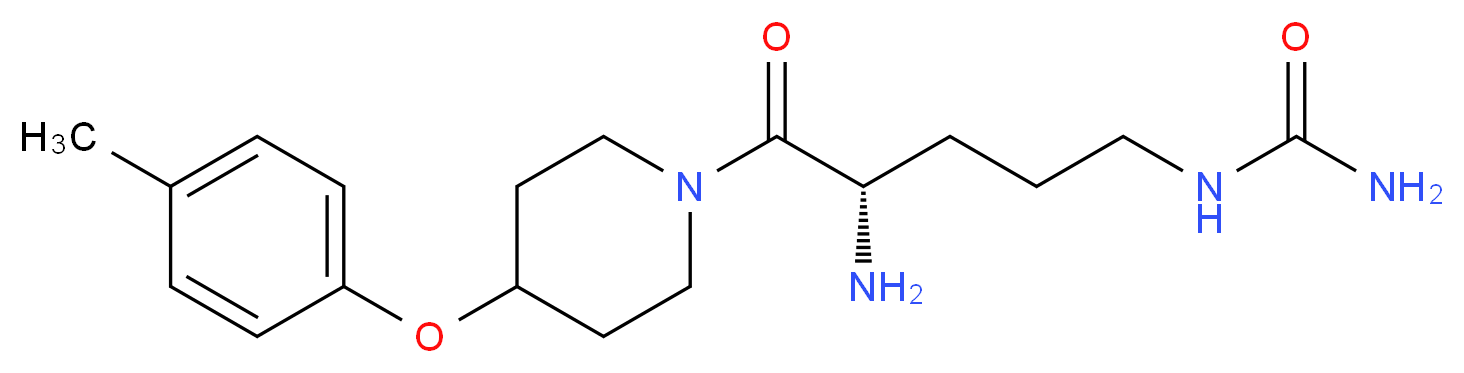 N-{(4S)-4-amino-5-[4-(4-methylphenoxy)-1-piperidinyl]-5-oxopentyl}urea (non-preferred name)_Molecular_structure_CAS_)