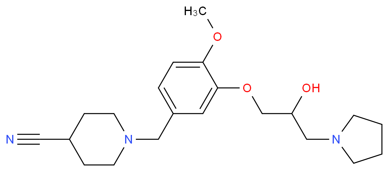 1-[3-(2-hydroxy-3-pyrrolidin-1-ylpropoxy)-4-methoxybenzyl]piperidine-4-carbonitrile_Molecular_structure_CAS_)