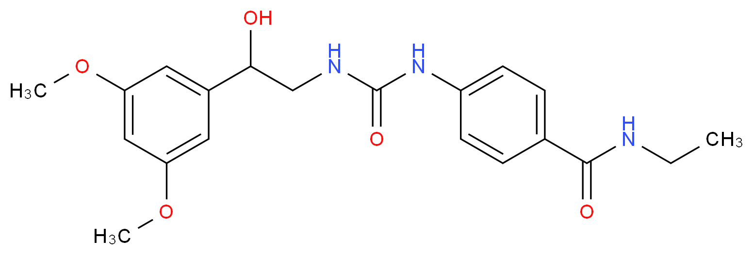 4-[({[2-(3,5-dimethoxyphenyl)-2-hydroxyethyl]amino}carbonyl)amino]-N-ethylbenzamide_Molecular_structure_CAS_)