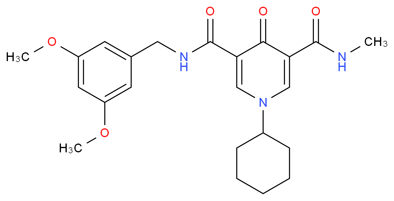 1-cyclohexyl-N-(3,5-dimethoxybenzyl)-N'-methyl-4-oxo-1,4-dihydro-3,5-pyridinedicarboxamide_Molecular_structure_CAS_)