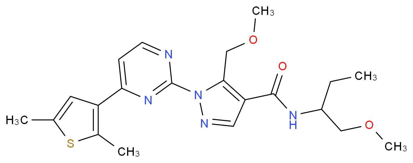 1-[4-(2,5-dimethyl-3-thienyl)-2-pyrimidinyl]-5-(methoxymethyl)-N-[1-(methoxymethyl)propyl]-1H-pyrazole-4-carboxamide_Molecular_structure_CAS_)