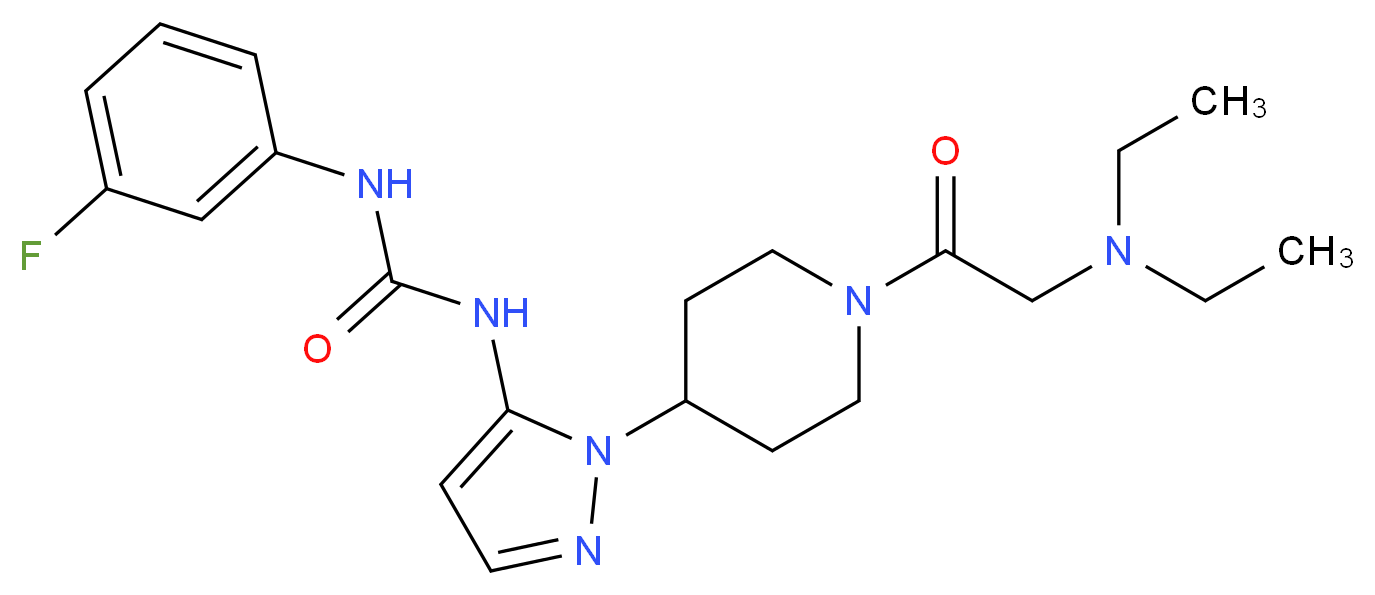 N-{1-[1-(N,N-diethylglycyl)-4-piperidinyl]-1H-pyrazol-5-yl}-N'-(3-fluorophenyl)urea_Molecular_structure_CAS_)