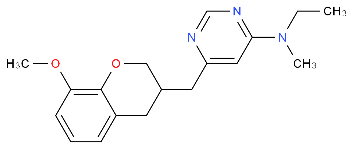 N-ethyl-6-[(8-methoxy-3,4-dihydro-2H-chromen-3-yl)methyl]-N-methylpyrimidin-4-amine_Molecular_structure_CAS_)