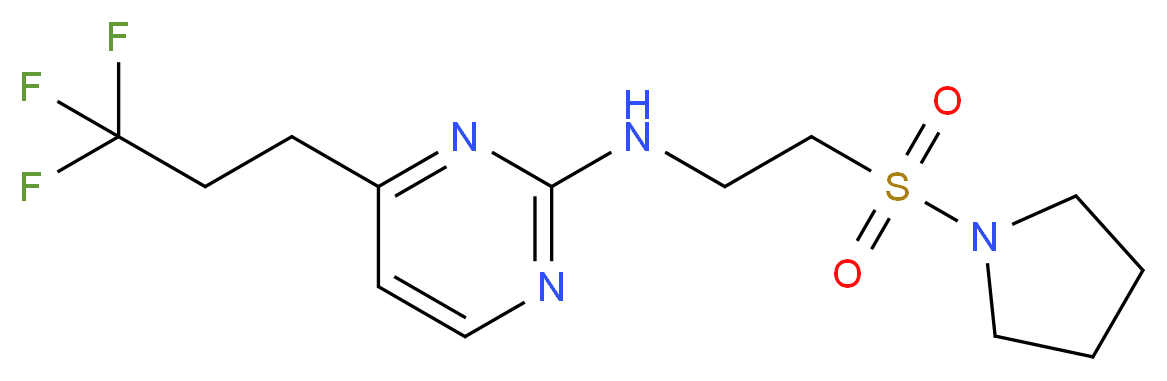 N-[2-(pyrrolidin-1-ylsulfonyl)ethyl]-4-(3,3,3-trifluoropropyl)pyrimidin-2-amine_Molecular_structure_CAS_)