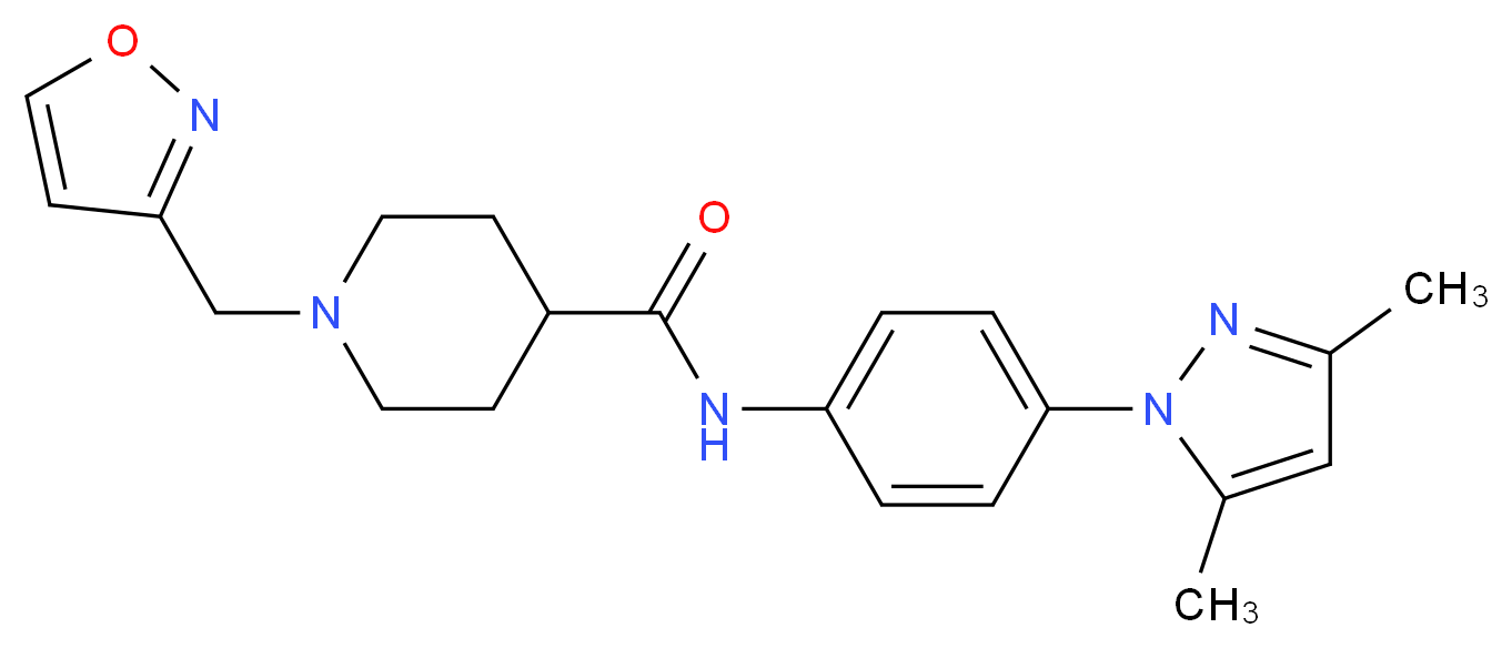 N-[4-(3,5-dimethyl-1H-pyrazol-1-yl)phenyl]-1-(3-isoxazolylmethyl)-4-piperidinecarboxamide_Molecular_structure_CAS_)