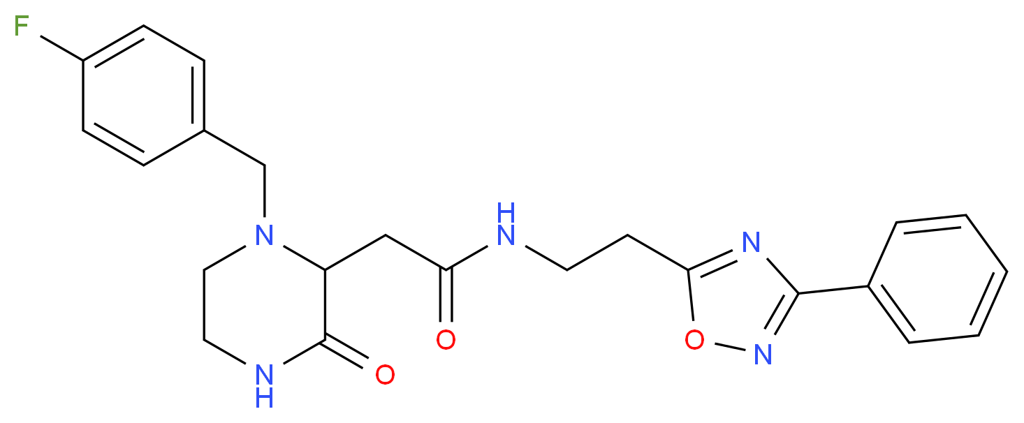 2-[1-(4-fluorobenzyl)-3-oxo-2-piperazinyl]-N-[2-(3-phenyl-1,2,4-oxadiazol-5-yl)ethyl]acetamide_Molecular_structure_CAS_)