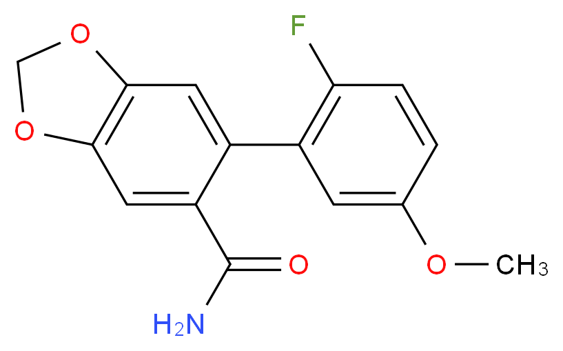 6-(2-fluoro-5-methoxyphenyl)-1,3-benzodioxole-5-carboxamide_Molecular_structure_CAS_)