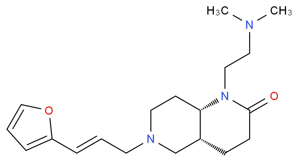(4aR*,8aS*)-1-[2-(dimethylamino)ethyl]-6-[(2E)-3-(2-furyl)-2-propen-1-yl]octahydro-1,6-naphthyridin-2(1H)-one_Molecular_structure_CAS_)