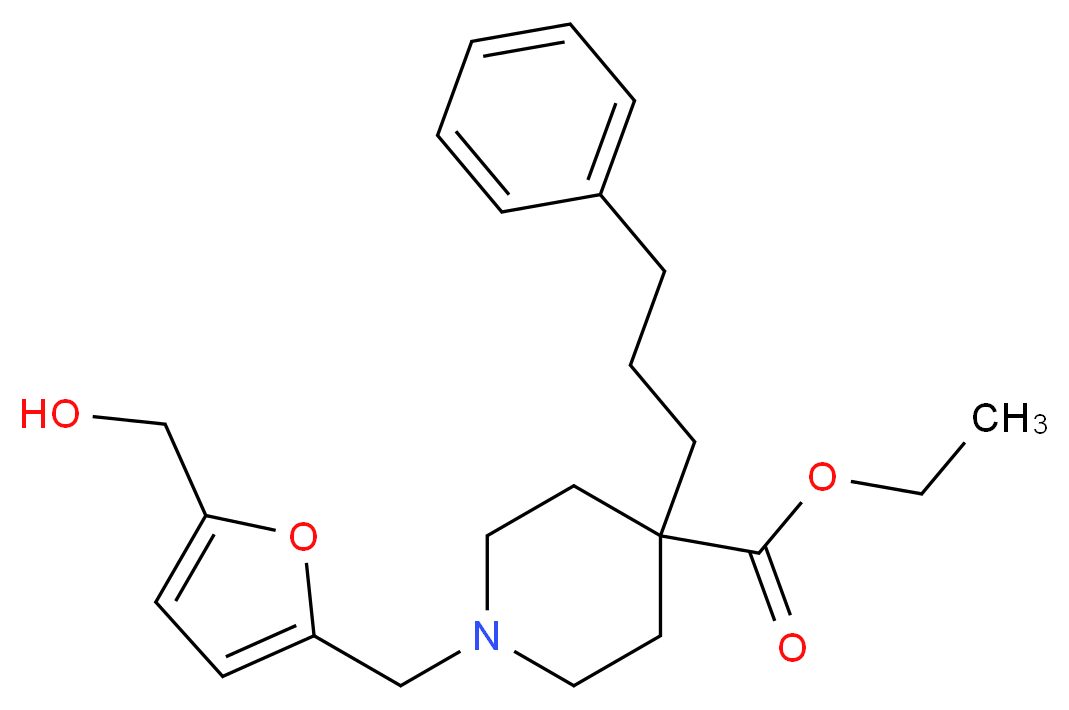 ethyl 1-{[5-(hydroxymethyl)-2-furyl]methyl}-4-(3-phenylpropyl)-4-piperidinecarboxylate_Molecular_structure_CAS_)