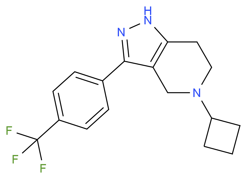 5-cyclobutyl-3-[4-(trifluoromethyl)phenyl]-4,5,6,7-tetrahydro-1H-pyrazolo[4,3-c]pyridine_Molecular_structure_CAS_)