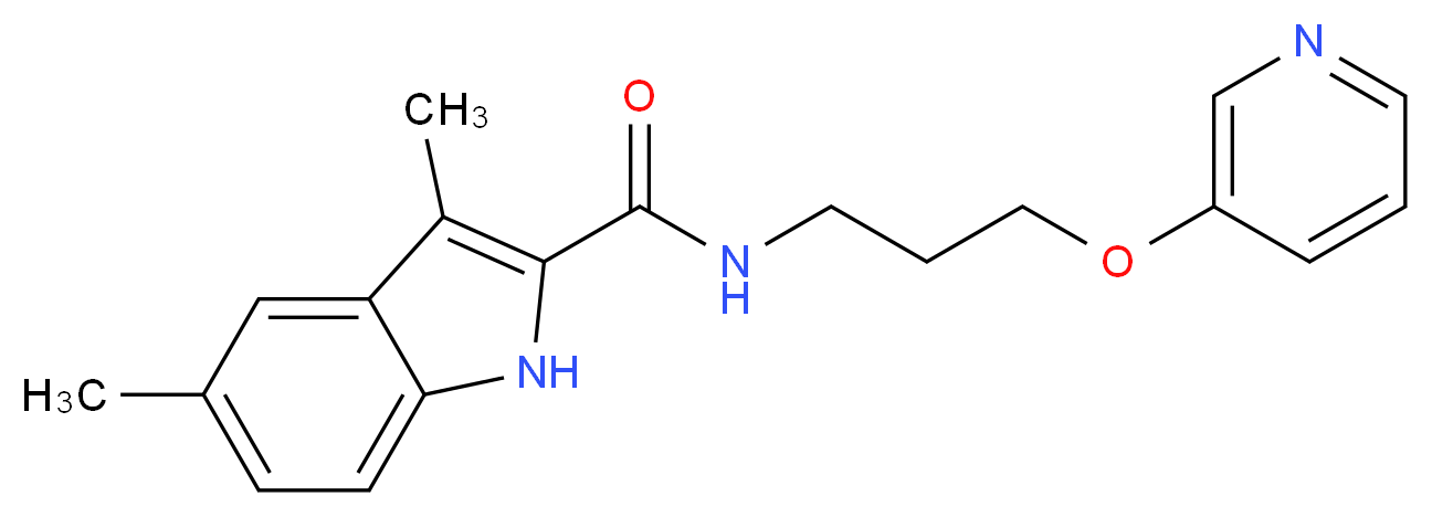 3,5-dimethyl-N-[3-(pyridin-3-yloxy)propyl]-1H-indole-2-carboxamide_Molecular_structure_CAS_)