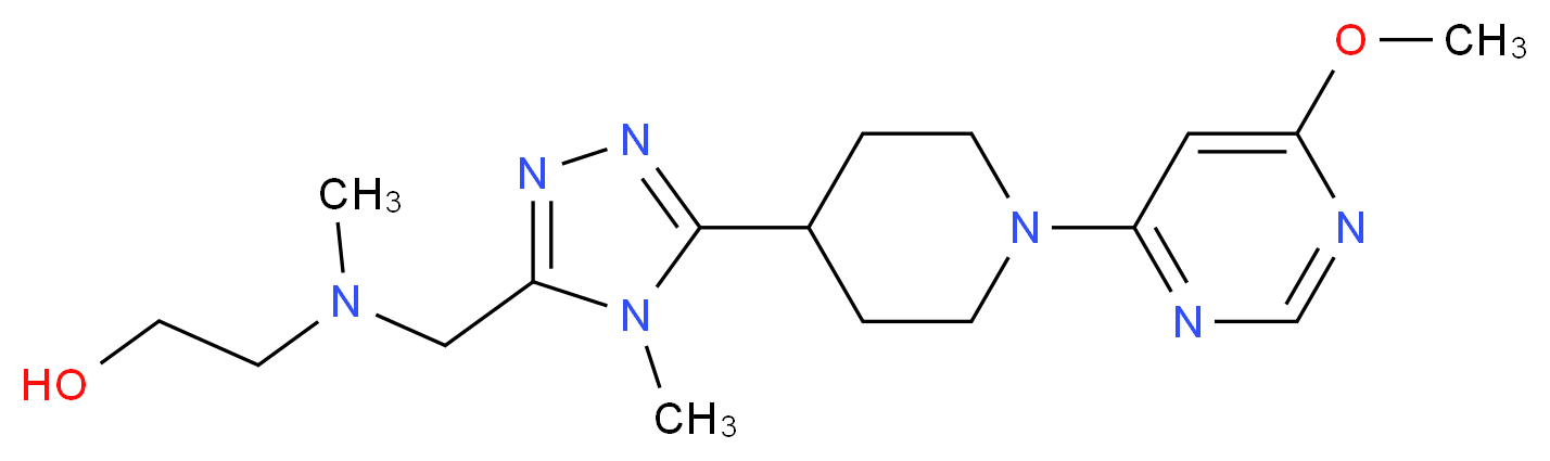 2-[({5-[1-(6-methoxypyrimidin-4-yl)piperidin-4-yl]-4-methyl-4H-1,2,4-triazol-3-yl}methyl)(methyl)amino]ethanol_Molecular_structure_CAS_)