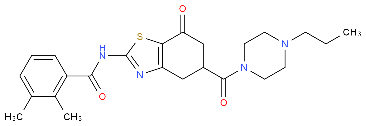 2,3-dimethyl-N-{7-oxo-5-[(4-propyl-1-piperazinyl)carbonyl]-4,5,6,7-tetrahydro-1,3-benzothiazol-2-yl}benzamide_Molecular_structure_CAS_)