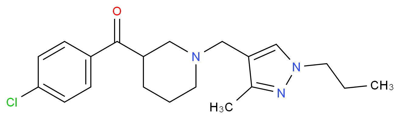 (4-chlorophenyl){1-[(3-methyl-1-propyl-1H-pyrazol-4-yl)methyl]-3-piperidinyl}methanone_Molecular_structure_CAS_)