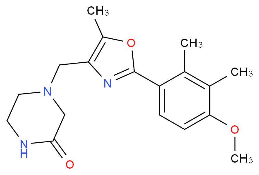 4-{[2-(4-methoxy-2,3-dimethylphenyl)-5-methyl-1,3-oxazol-4-yl]methyl}piperazin-2-one_Molecular_structure_CAS_)