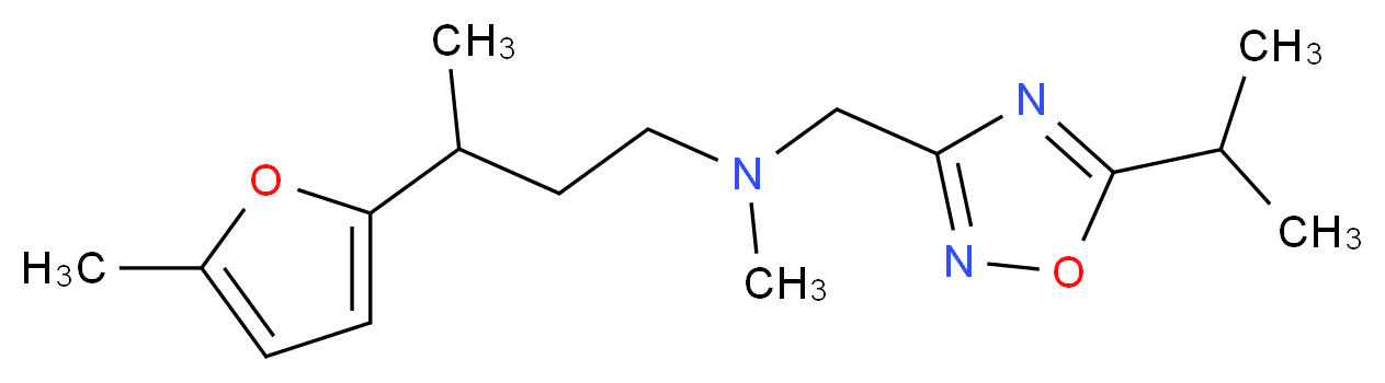 N-[(5-isopropyl-1,2,4-oxadiazol-3-yl)methyl]-N-methyl-3-(5-methyl-2-furyl)-1-butanamine_Molecular_structure_CAS_)