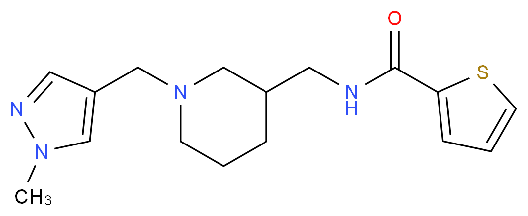 N-({1-[(1-methyl-1H-pyrazol-4-yl)methyl]-3-piperidinyl}methyl)-2-thiophenecarboxamide_Molecular_structure_CAS_)
