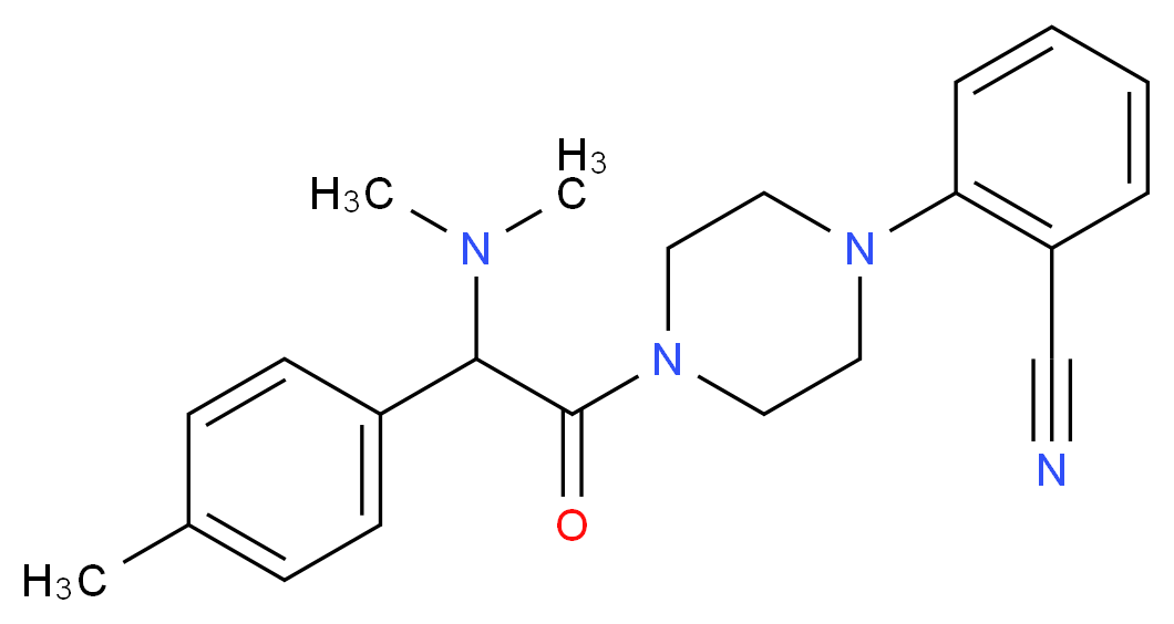 2-{4-[(dimethylamino)(4-methylphenyl)acetyl]-1-piperazinyl}benzonitrile_Molecular_structure_CAS_)
