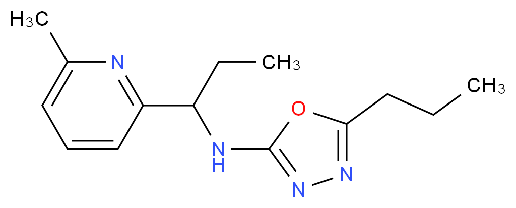 N-[1-(6-methylpyridin-2-yl)propyl]-5-propyl-1,3,4-oxadiazol-2-amine_Molecular_structure_CAS_)