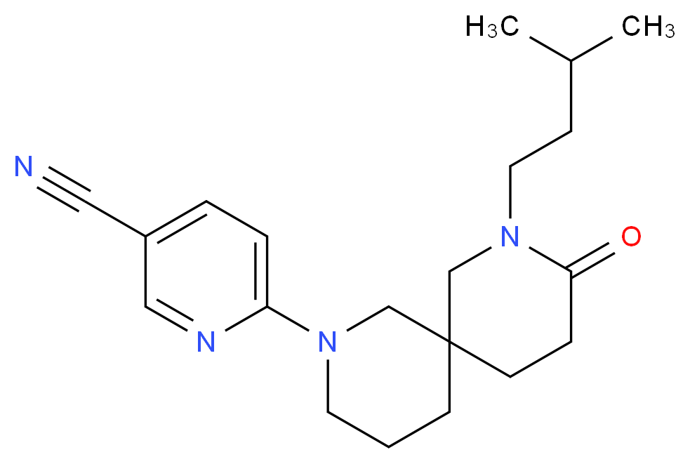 6-[8-(3-methylbutyl)-9-oxo-2,8-diazaspiro[5.5]undec-2-yl]nicotinonitrile_Molecular_structure_CAS_)