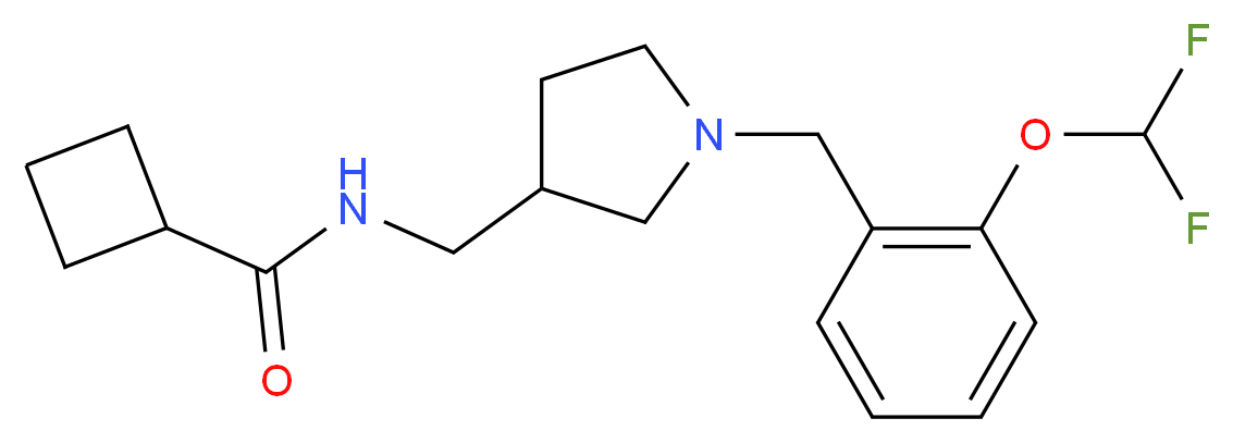 N-({1-[2-(difluoromethoxy)benzyl]pyrrolidin-3-yl}methyl)cyclobutanecarboxamide_Molecular_structure_CAS_)