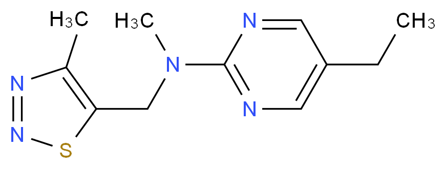 5-ethyl-N-methyl-N-[(4-methyl-1,2,3-thiadiazol-5-yl)methyl]pyrimidin-2-amine_Molecular_structure_CAS_)