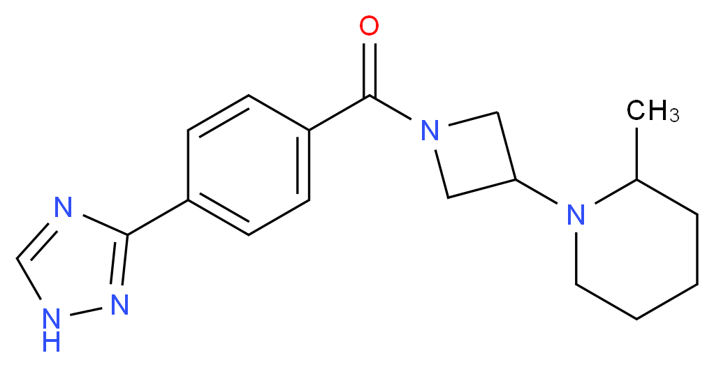 2-methyl-1-{1-[4-(1H-1,2,4-triazol-3-yl)benzoyl]-3-azetidinyl}piperidine_Molecular_structure_CAS_)