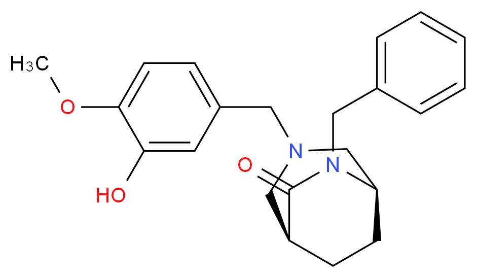 (1S*,5R*)-6-benzyl-3-(3-hydroxy-4-methoxybenzyl)-3,6-diazabicyclo[3.2.2]nonan-7-one_Molecular_structure_CAS_)