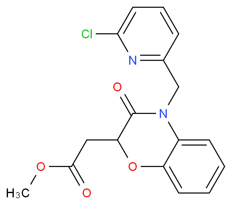 methyl {4-[(6-chloropyridin-2-yl)methyl]-3-oxo-3,4-dihydro-2H-1,4-benzoxazin-2-yl}acetate_Molecular_structure_CAS_)