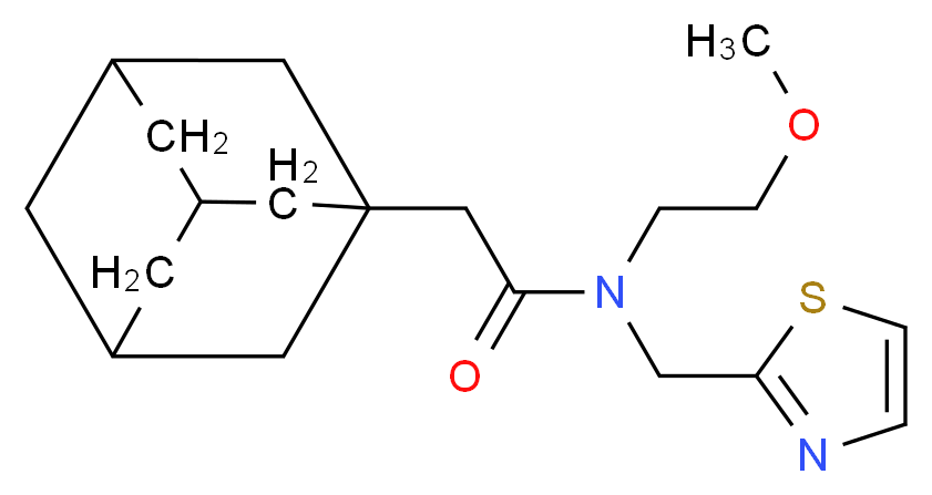 2-(1-adamantyl)-N-(2-methoxyethyl)-N-(1,3-thiazol-2-ylmethyl)acetamide_Molecular_structure_CAS_)