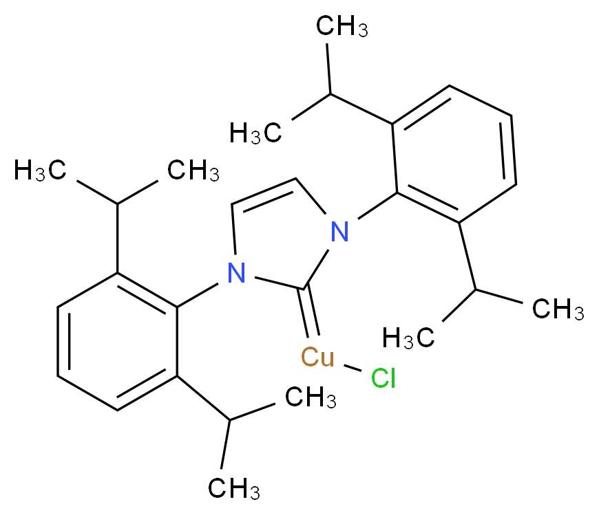 Chloro[1,3-bis(2,6-diisopropylphenyl)imidazol-2-ylidene]copper(I)_Molecular_structure_CAS_578743-87-0)