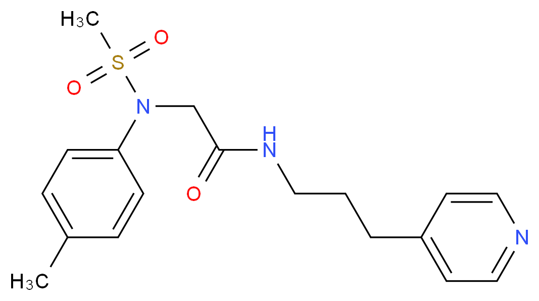 2-[(4-methylphenyl)(methylsulfonyl)amino]-N-(3-pyridin-4-ylpropyl)acetamide_Molecular_structure_CAS_)