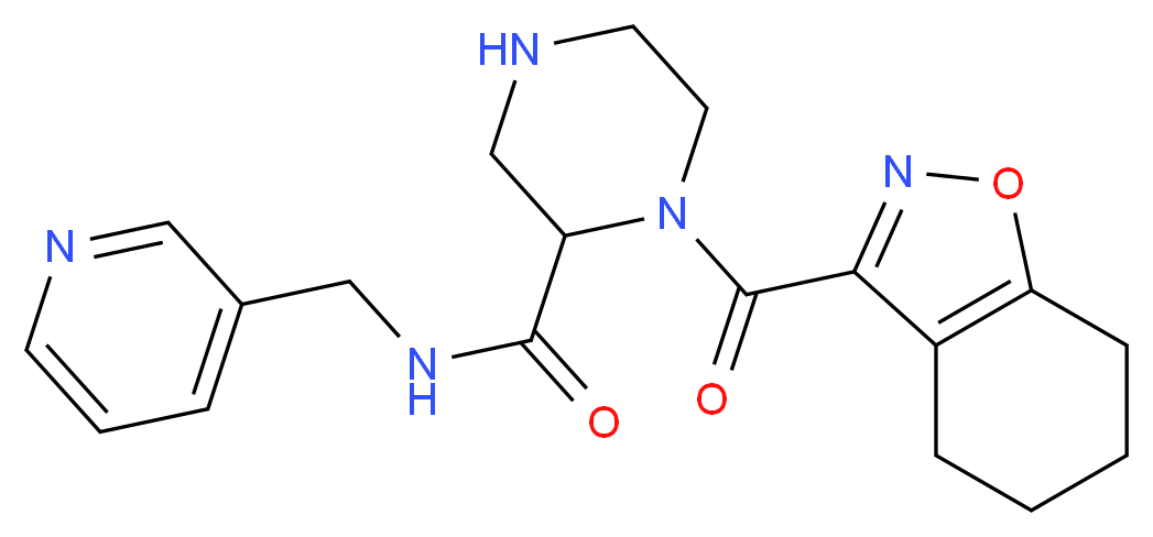 N-(3-pyridinylmethyl)-1-(4,5,6,7-tetrahydro-1,2-benzisoxazol-3-ylcarbonyl)-2-piperazinecarboxamide_Molecular_structure_CAS_)