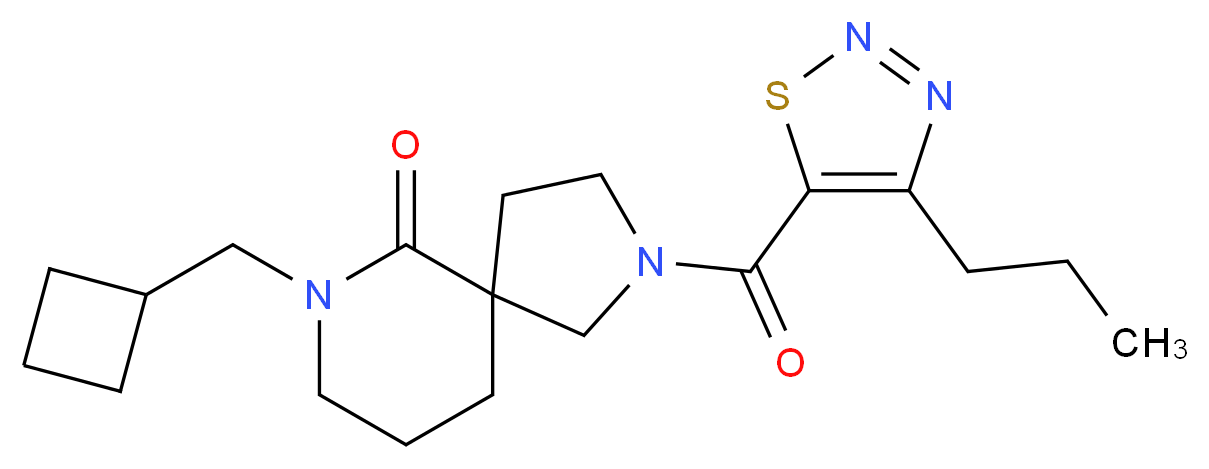 7-(cyclobutylmethyl)-2-[(4-propyl-1,2,3-thiadiazol-5-yl)carbonyl]-2,7-diazaspiro[4.5]decan-6-one_Molecular_structure_CAS_)
