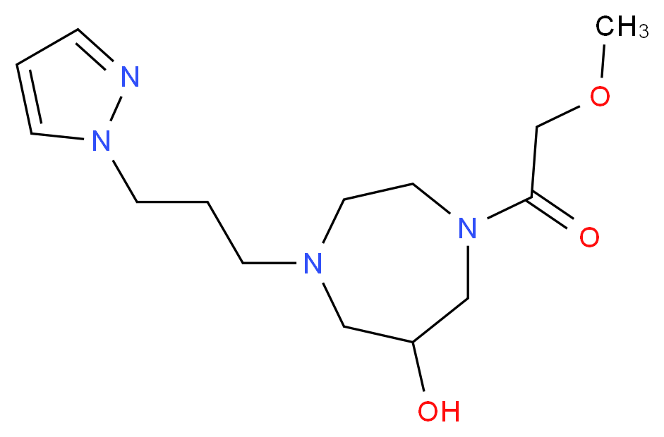 1-(methoxyacetyl)-4-[3-(1H-pyrazol-1-yl)propyl]-1,4-diazepan-6-ol_Molecular_structure_CAS_)