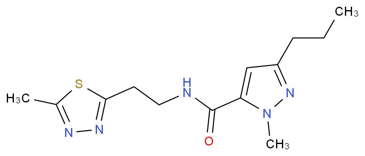 1-methyl-N-[2-(5-methyl-1,3,4-thiadiazol-2-yl)ethyl]-3-propyl-1H-pyrazole-5-carboxamide_Molecular_structure_CAS_)