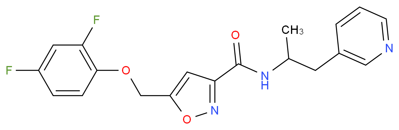 5-[(2,4-difluorophenoxy)methyl]-N-[1-methyl-2-(3-pyridinyl)ethyl]-3-isoxazolecarboxamide_Molecular_structure_CAS_)
