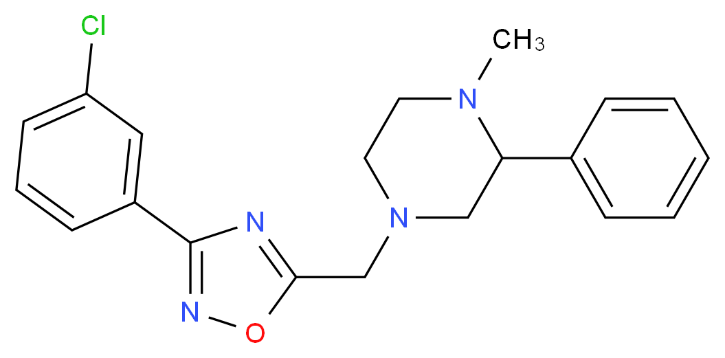 4-{[3-(3-chlorophenyl)-1,2,4-oxadiazol-5-yl]methyl}-1-methyl-2-phenylpiperazine_Molecular_structure_CAS_)