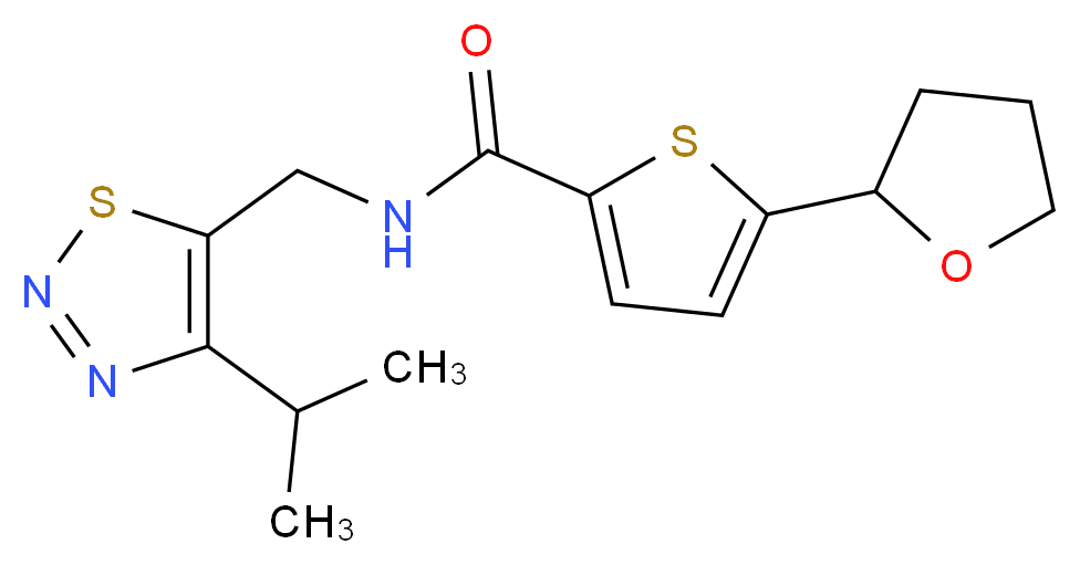 N-[(4-isopropyl-1,2,3-thiadiazol-5-yl)methyl]-5-(tetrahydrofuran-2-yl)thiophene-2-carboxamide_Molecular_structure_CAS_)
