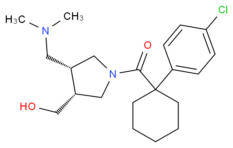 {(3R*,4R*)-1-{[1-(4-chlorophenyl)cyclohexyl]carbonyl}-4-[(dimethylamino)methyl]pyrrolidin-3-yl}methanol_Molecular_structure_CAS_)
