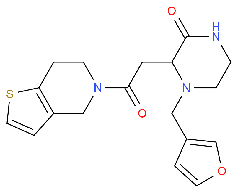 3-[2-(6,7-dihydrothieno[3,2-c]pyridin-5(4H)-yl)-2-oxoethyl]-4-(3-furylmethyl)-2-piperazinone_Molecular_structure_CAS_)