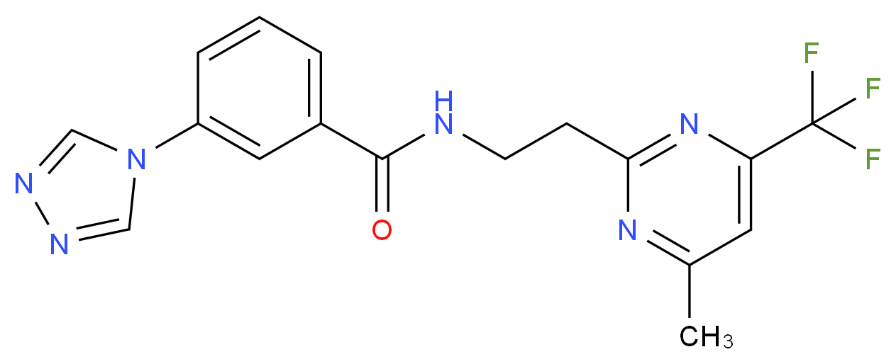 N-{2-[4-methyl-6-(trifluoromethyl)-2-pyrimidinyl]ethyl}-3-(4H-1,2,4-triazol-4-yl)benzamide_Molecular_structure_CAS_)