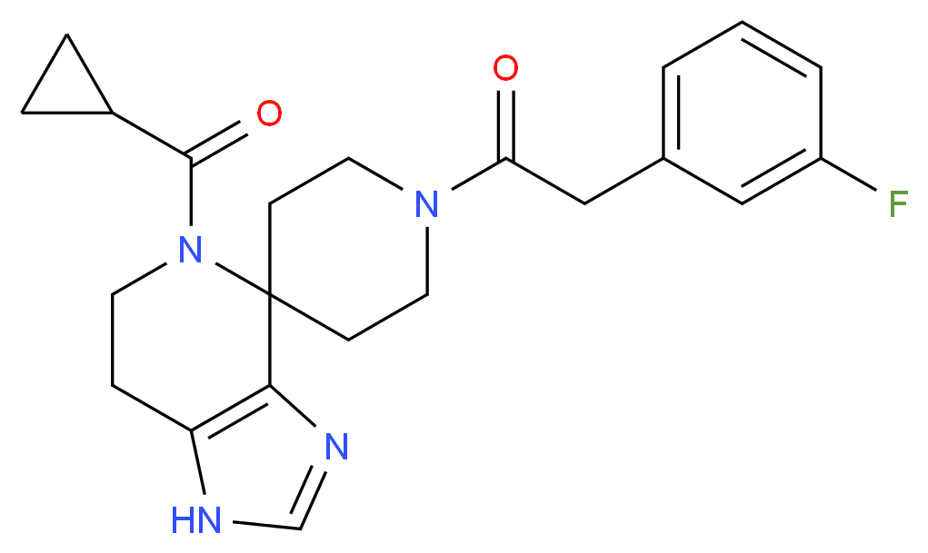 5-(cyclopropylcarbonyl)-1'-[(3-fluorophenyl)acetyl]-1,5,6,7-tetrahydrospiro[imidazo[4,5-c]pyridine-4,4'-piperidine]_Molecular_structure_CAS_)