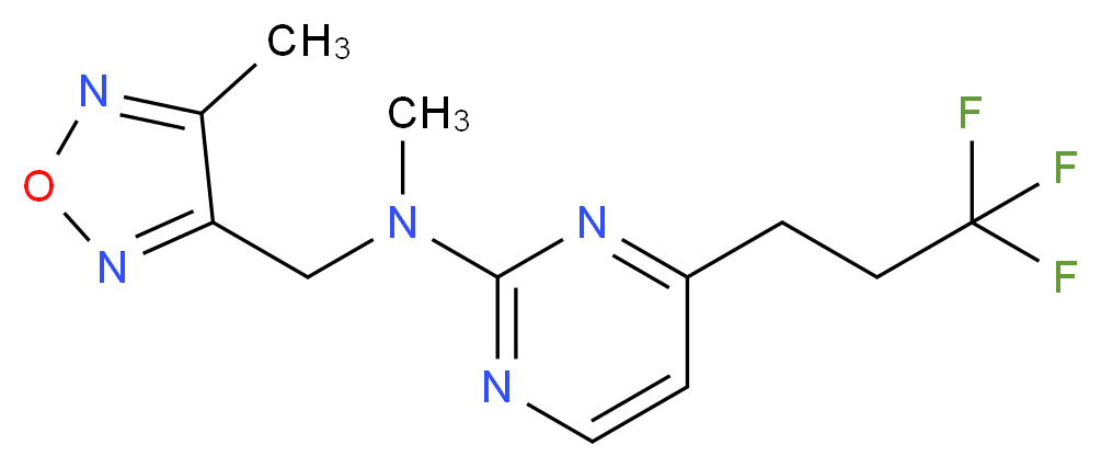 N-methyl-N-[(4-methyl-1,2,5-oxadiazol-3-yl)methyl]-4-(3,3,3-trifluoropropyl)pyrimidin-2-amine_Molecular_structure_CAS_)