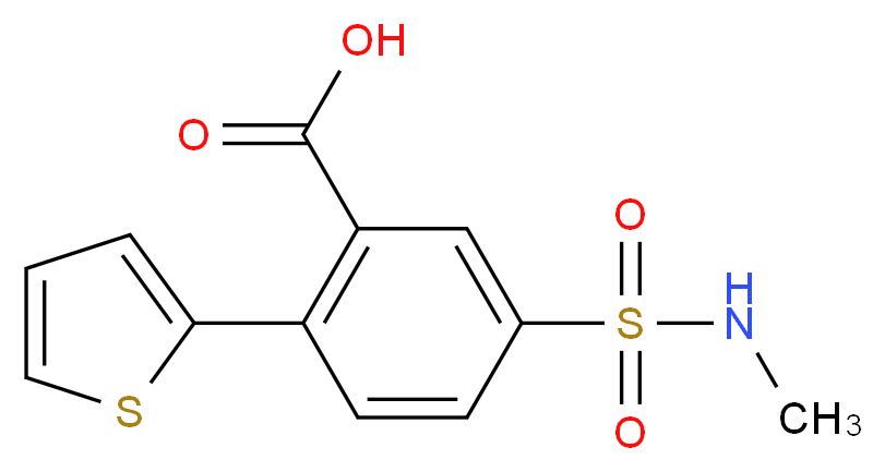 5-(methylsulfamoyl)-2-(thiophen-2-yl)benzoic acid_Molecular_structure_CAS_)