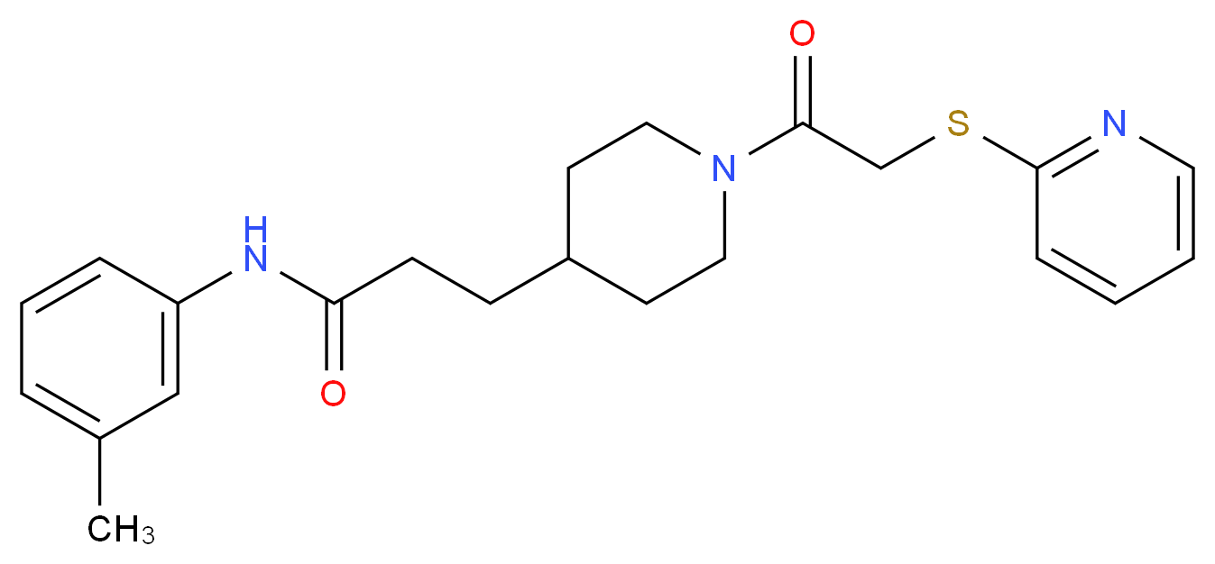N-(3-methylphenyl)-3-{1-[(2-pyridinylthio)acetyl]-4-piperidinyl}propanamide_Molecular_structure_CAS_)